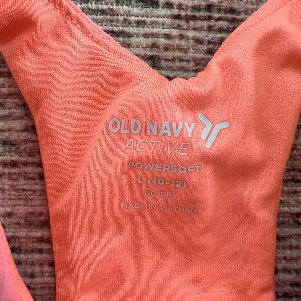 Old Navy Girls Coral Ribbed Tank Top Powersoft Longline